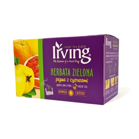 Herbata IRVING zielona pigwa z cytrusami 20 torebek